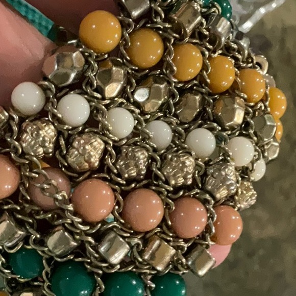 Bold Multi-Colored Beads & Chain Stretch Bracelet - Picture 7 of 12